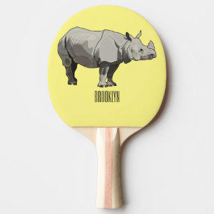 Raquete De Ping Pong Imagem do desenho animado de Javan rhinoceros