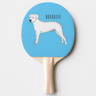 Raquete De Ping Pong Imagem do desenho animado do cão Dogo argentino