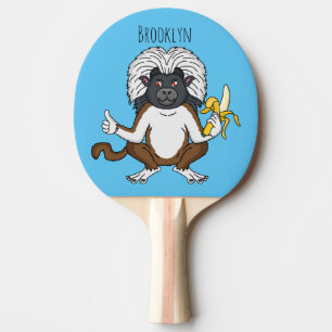 Raquete De Ping Pong Imagem do desenho do macaco Cotton Top Tamarin