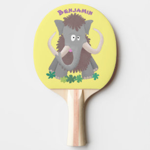 Raquete De Ping Pong Imagem engraçada de desenho animado de mamute