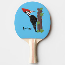 Raquete De Ping Pong Imagem engraçada do desenho do pica-pau pileado