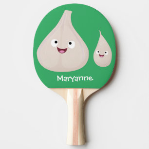 Raquete De Ping Pong Imagem vegetal do desenho animado de alho cúprico
