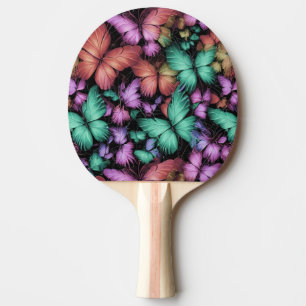 Raquete De Ping Pong Impressão de Borboletas Coloridas