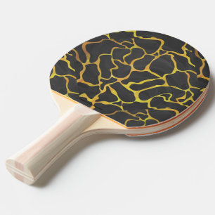 Raquete De Ping Pong Impressão de Girafa Preto e Amarelo