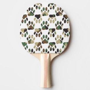 Raquete De Ping Pong Impressão de Pata de Cachorro Padrão da Camo