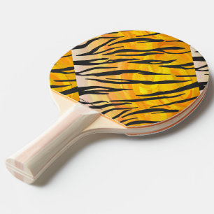 Raquete De Ping Pong Impressão de Tigre Preto e Laranja
