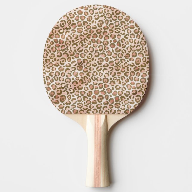 Raquete De Ping Pong Impressão do Leopardo Marrom Bonito (Frente)