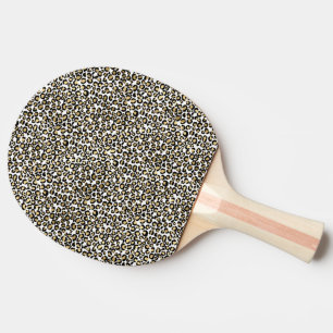 Raquete De Ping Pong Impressão do Leopardo Preto Dourado