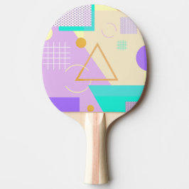 Raquete De Ping Pong Impressão geométrica amarela