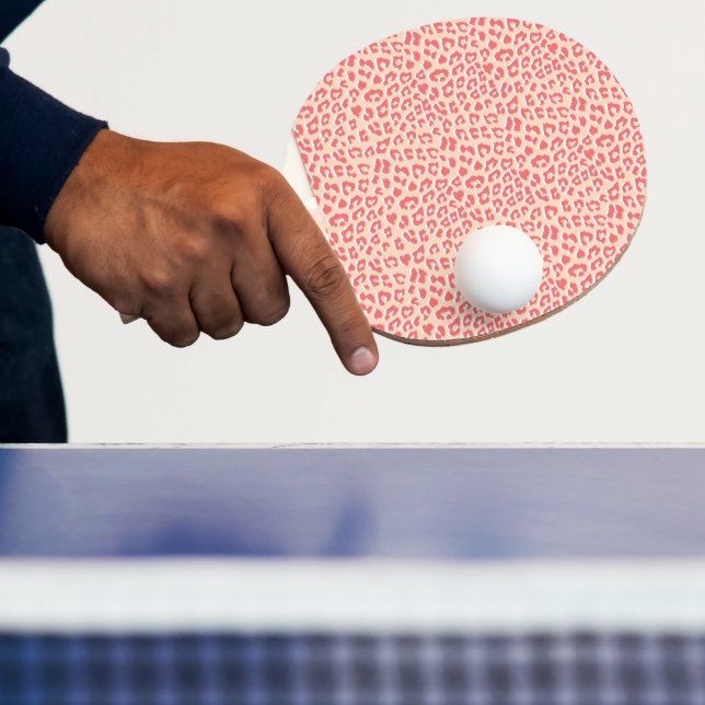 Raquete De Ping Pong Impressão Leopardo Branco Coral (Insitu)