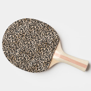 Raquete De Ping Pong Impressão Leopardo Dourada Glam