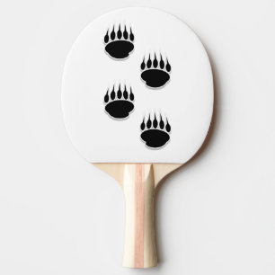Raquete De Ping Pong Impressões de pata de urso preto