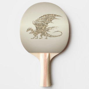 Raquete De Ping Pong Incrível Ouro de Dragão Mosaico