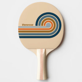 Raquete De Ping Pong Indigo Horizon Ondulações Listras com Nome