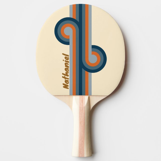 Raquete De Ping Pong Indigo Horizon Stripe Loop com Nome (Frente)