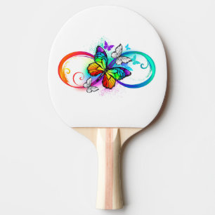 Raquete De Ping Pong Infinidade brilhante com borboleta arco-íris