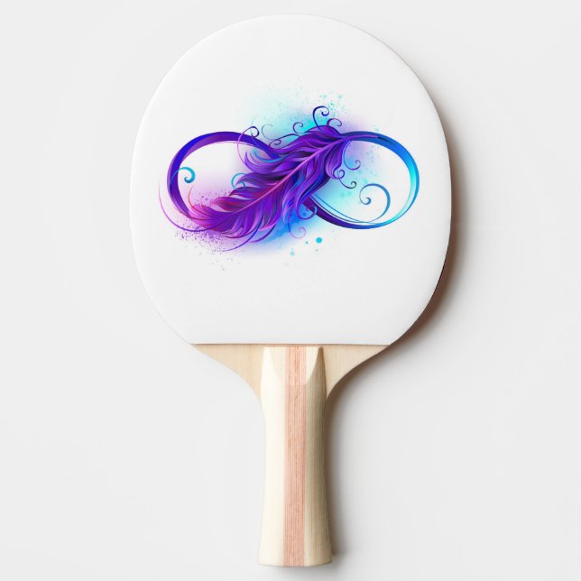 Raquete De Ping Pong Infinidade com pena roxa (Frente)