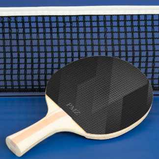 Raquete De Ping Pong Iniciais Geométricas Pretas Elegantes