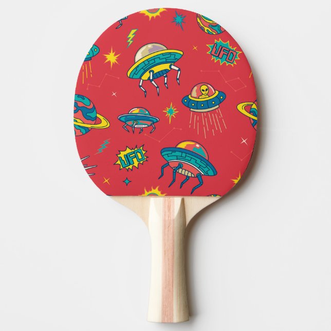 Raquete De Ping Pong Invasores de Espaço OFO Retroativo (Frente)