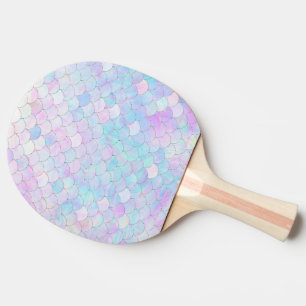 Raquete De Ping Pong Iridescente da Prata da Sereia Roxa