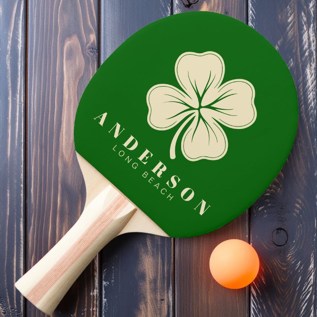Raquete De Ping Pong Irish Lucky Four Folheto com Nome Verde (Criador carregado)