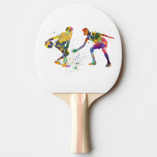 Raquete De Ping Pong Jogador de basquetebol em aquarela
