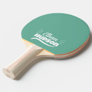 Raquete De Ping Pong Jogador de Tênis de Mesa - Nome Branco em Azul Tur