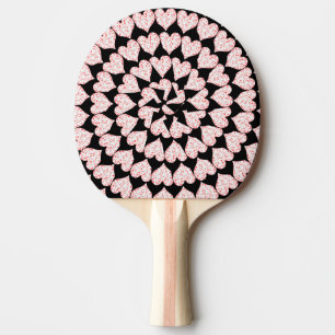 Raquete De Ping Pong Jogando Cartões Corações Em Corações,