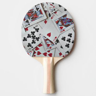 Raquete De Ping Pong Jogando Cartões Jogos de Poker Rainha King
