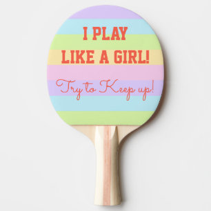 Raquete De Ping Pong Jogo engraçado como um sibilo listrado Pastel Pon