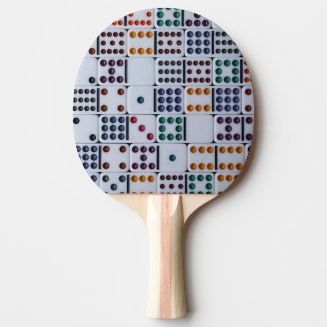 Raquete De Ping Pong Jogo Números de Dominos (Frente)