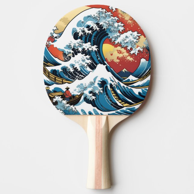 Raquete De Ping Pong Kanagawa Japonês A onda do excelente (Frente)