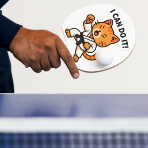 Raquete De Ping Pong Karate Cat Sticker