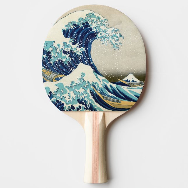 Raquete De Ping Pong Katsushika Hokusai - A onda do Excelente de Kanaga (Frente)