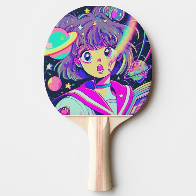 Raquete De Ping Pong Kawaii Anime Girl Ping Pong Paddle (Frente)