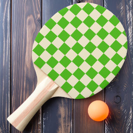 Raquete De Ping Pong Kelly Verde e Xadrez Creme