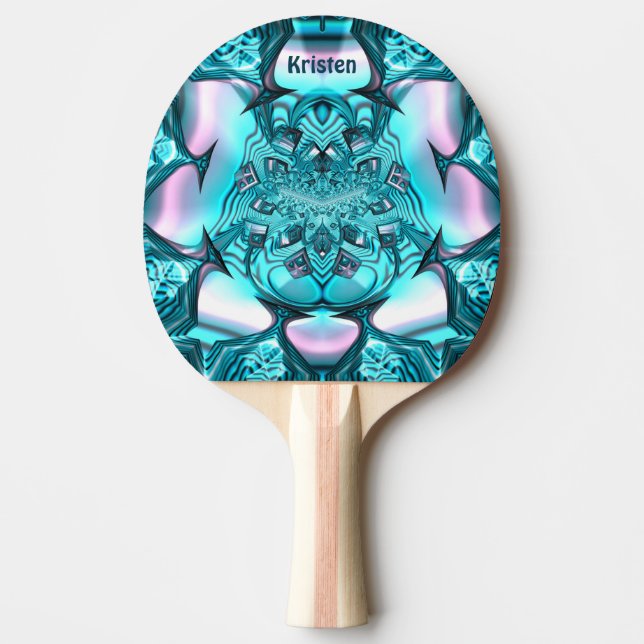 Raquete De Ping Pong KRISTEN ~ MARSHMALLOT ~ Azul Cor - de - rosa ~ (Frente)