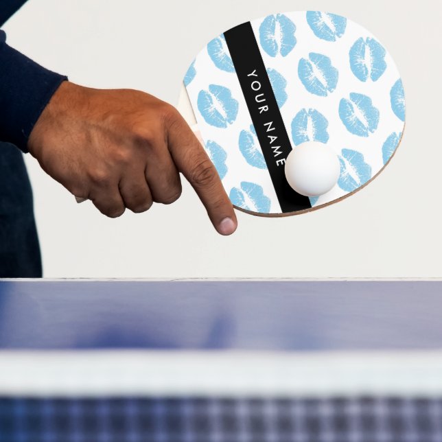 Raquete De Ping Pong Lábios Azuis, Beijo, Batom, Seu Nome, Personalizar (Insitu)
