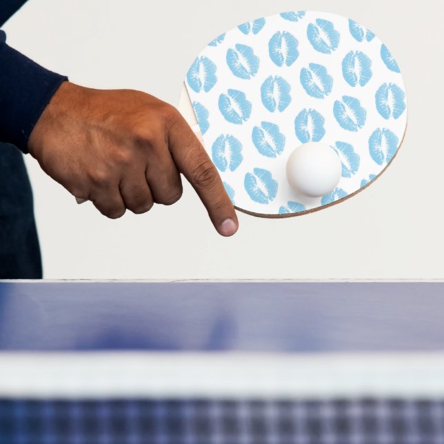 Raquete De Ping Pong Lábios Azuis, Padrão De Lábios, Batom Azul, Beijo (Insitu)