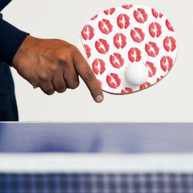 Raquete De Ping Pong Lábios Vermelhos, Padrão De Lábios, Batom Vermelho (Insitu)