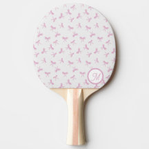 Laço de água-forte rosa Coquete Frilly Monogramado