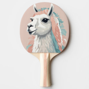 Raquete De Ping Pong Lama bonito com pele colorida na cabeça