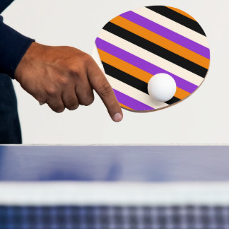 Raquete De Ping Pong Laranja Roxo Preto Listra de Halloween
