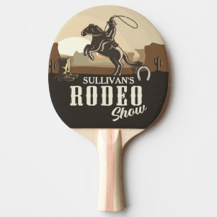 Raquete De Ping Pong Lasso Roundup ADD NAME Western Rodeo Show