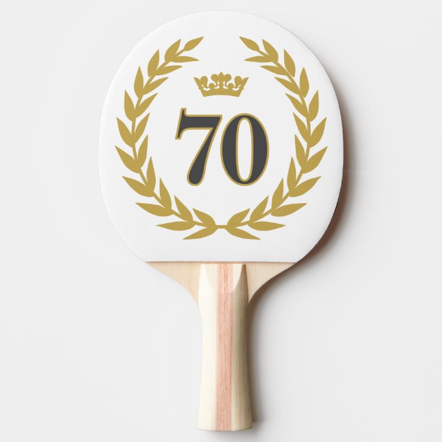 Raquete De Ping Pong Laurel Wreath and Crown 70 Birthday (Frente)