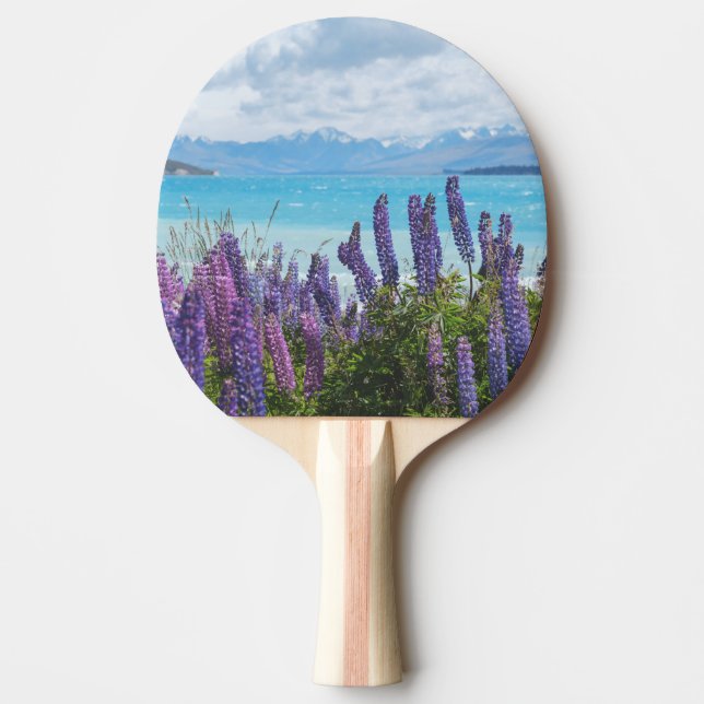 Raquete De Ping Pong lavanda na costa do lago (Frente)