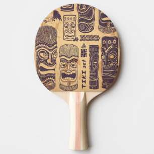 Raquete De Ping Pong Legal Grunge Vintage Tiki Set