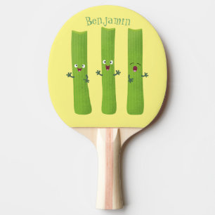 Raquete De Ping Pong Legumes de trio com aipo-branco