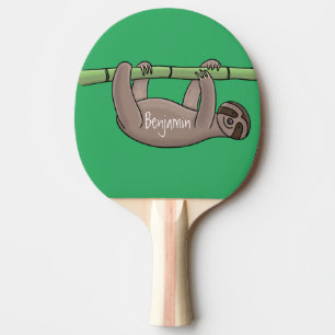 Raquete De Ping Pong Lenta sorridente e bonita na ilustração do desenho