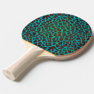 Raquete De Ping Pong Leopard Brown e Teal Impressão